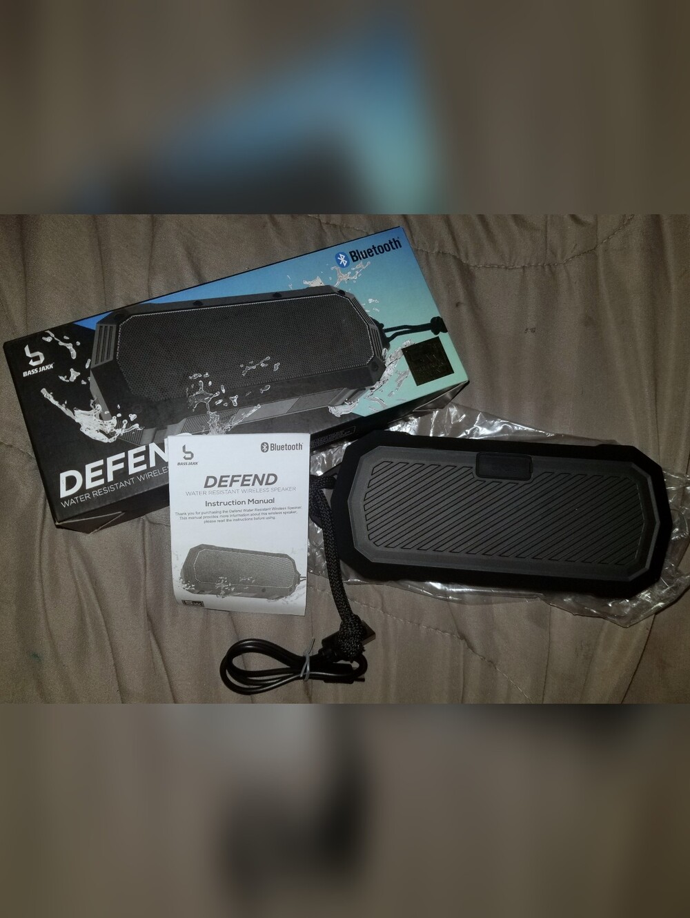 NWT "Bass Jaxx Defend" 5W Water Resistant Bluetooth Wireless Speaker